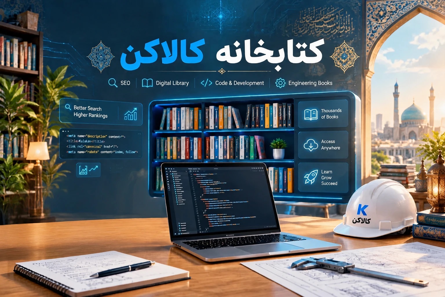 تصویر بنر معرفی کتابخانه دیجیتال کالاکن؛ دانلود کتاب و جزوات تخصصی مهندسی برق و کامپیوتر